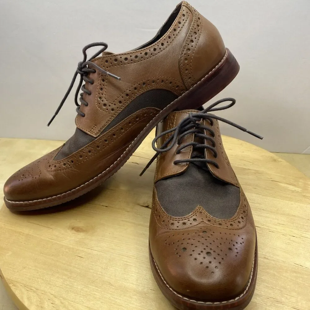 Rockport Wingtip Brogue TruTech Leather Mens 10.5 Brown H80044 Dress Shoes